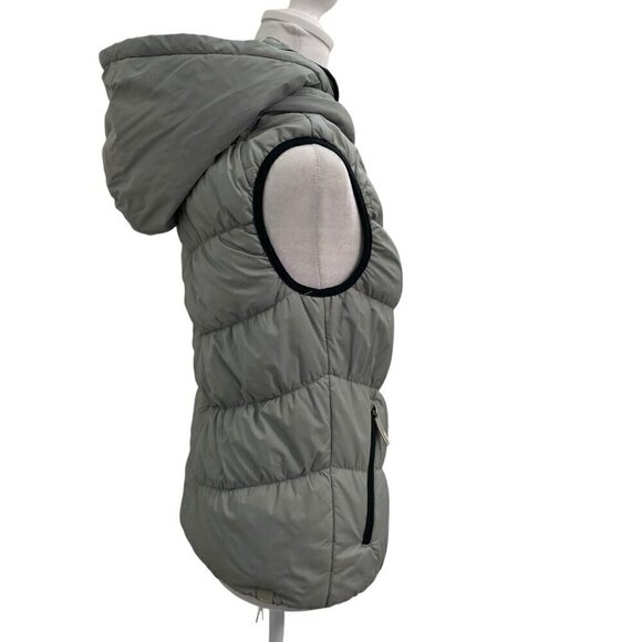BENCH Puffer Vest Packable Hood Full Zip Pockets Gray Women's size XS - Picture 4 of 10